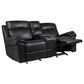Fan Creek Manual Reclining Loveseat with Console in Black, , large