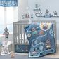 Lambs and Ivy Robbie Robot Window Valance in Blue, Grey and Red, , large