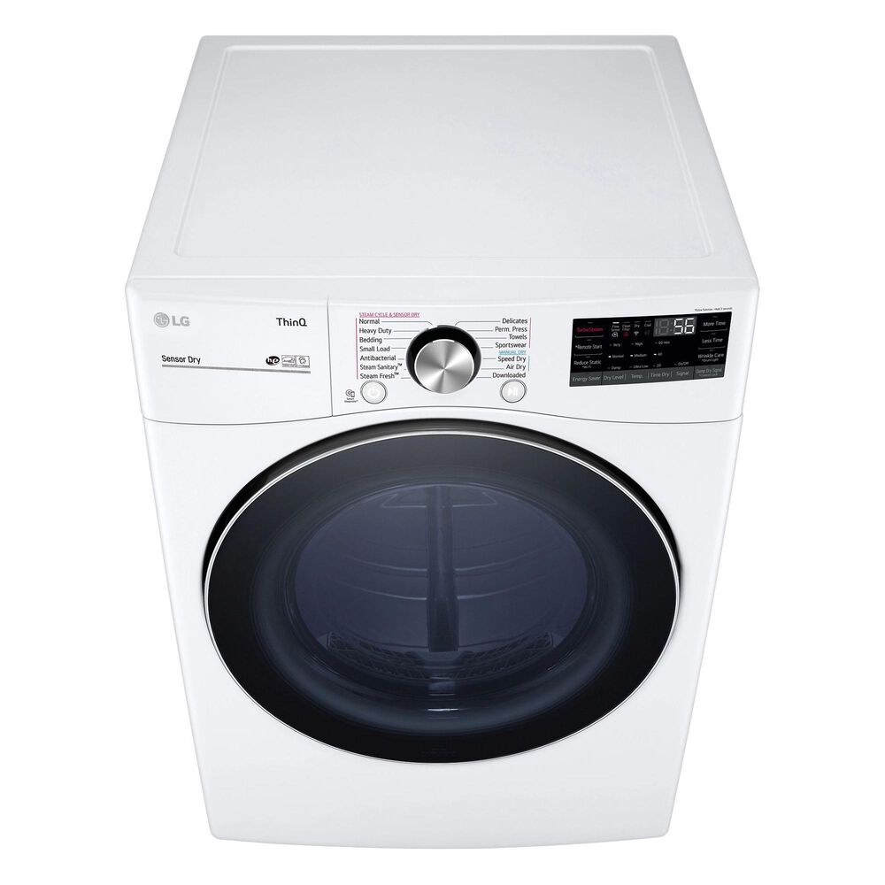 LG 7.4 Cu. Ft. Smart Front Load Gas Dryer with TurboSteam in White, , large