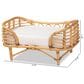 Baxton Studio Malino Rattan Pet Bed with Cushion in Natural Brown, , large