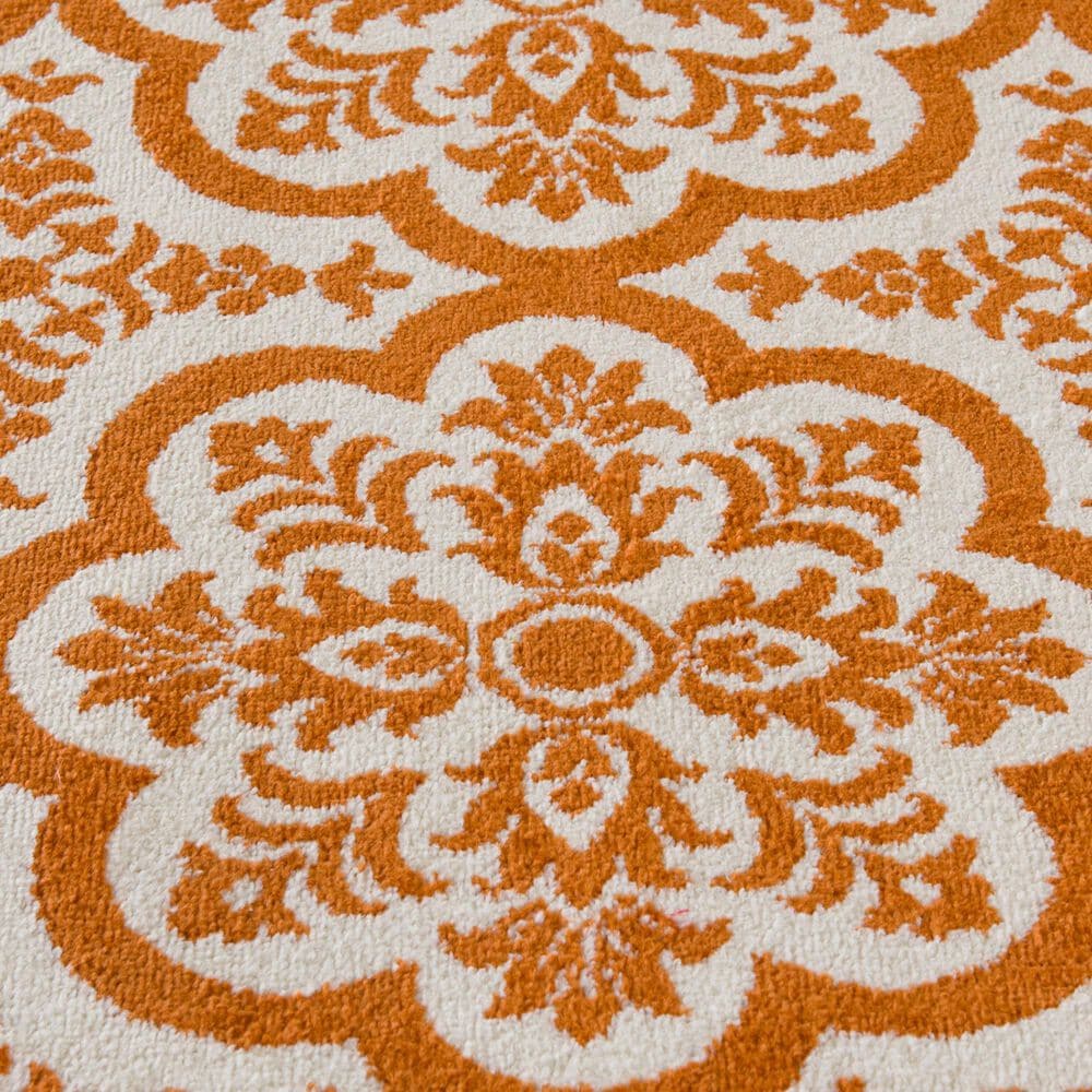 Central Oriental Terrace Tropic Contoy 5&#39; x 7&#39;3&quot; Snow and Tangerine Area Rug, , large