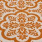 Central Oriental Terrace Tropic Contoy 5" x 7"3" Snow and Tangerine Area Rug, , large