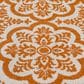Central Oriental Terrace Tropic Contoy 5" x 7"3" Snow and Tangerine Area Rug, , large