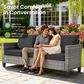 HOMLUX 4-Piece Outdoor Conversation Set with Deep-Seat Sofa in Black, , large
