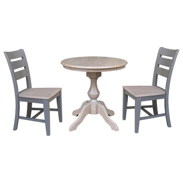 International Concepts 3-Piece 30" Dining Set in Graywashed and Clay Taupe, , large