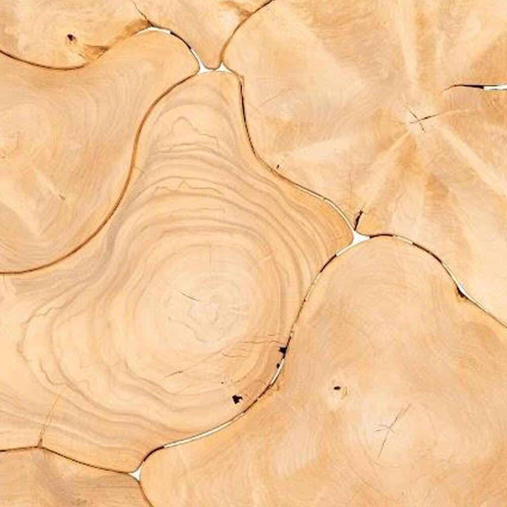 TimberHaus Teak Slice Square Coffee Table in Bleached Teak, , large