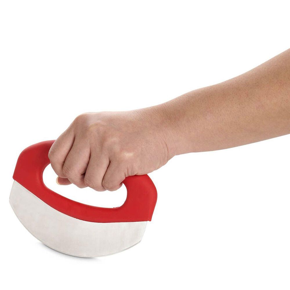 HIC Kitchen Soft-Grip Rocking Salad and Herb Chopper in Dark Red, , large