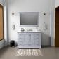 Lexora Home Dukes 48" Single Bathroom Vanity in Dark Grey with 2 cm White Quartz Top and Rectangular Sink, , large