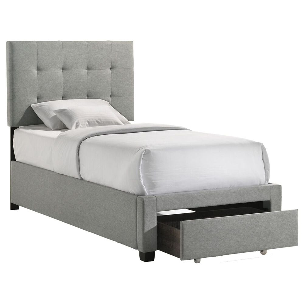 Intercon Twin Upholstered Storage Bed in Gray, , large
