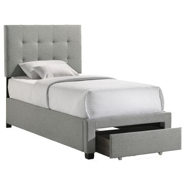 Intercon Twin Upholstered Storage Bed in Gray, , large