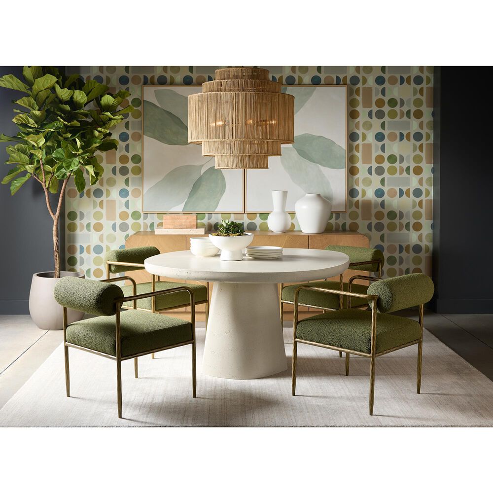 Club Collection By Sunpan Ajani Arm Chair with Copenhagen Olive Cushion in Antique Brass, , large