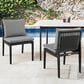Blue River Grand Outdoor Dining Side Chair with Dark Gray Cushion in Black (Set of 2), , large