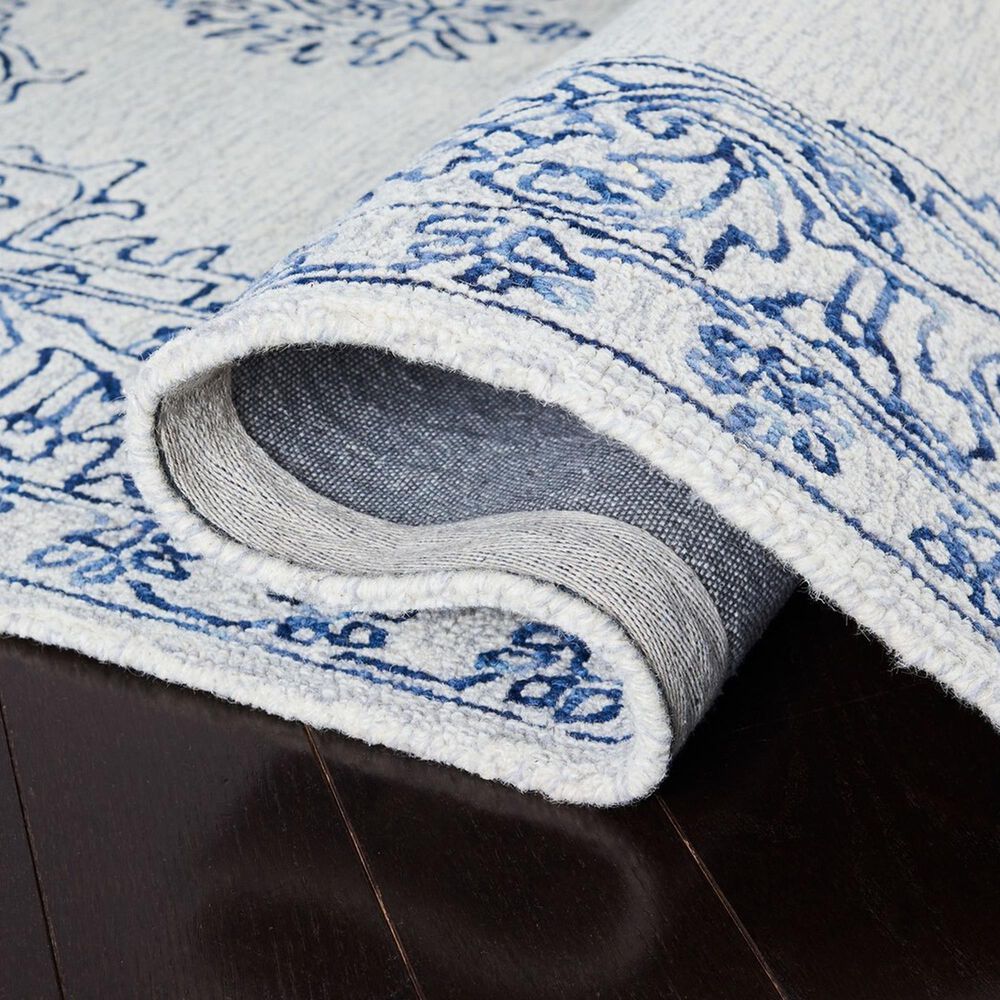 Safavieh Micro-Loop MLP614A 5&#39; x 8&#39; Ivory and Blue Area Rug, , large