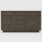 Lexora Home Abbey 60" Double Bathroom Vanity in Brown Oak with 2 cm White Quartz Top and Rectangular Sinks, , large