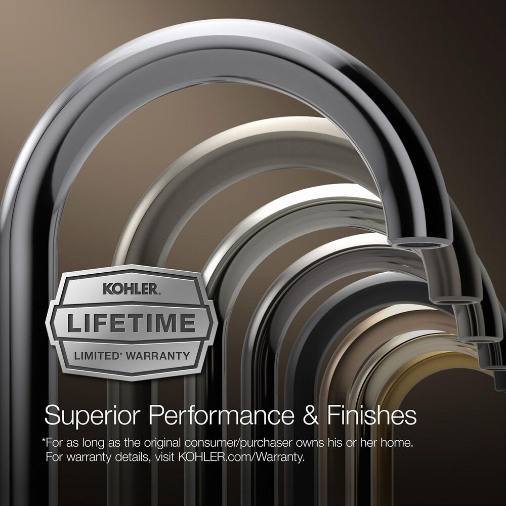 Kohler Purist Widespread Bathroom Sink Faucet with Lever Handles and High Gooseneck Spout in Vibrant Brushed Moderne Brass, , large