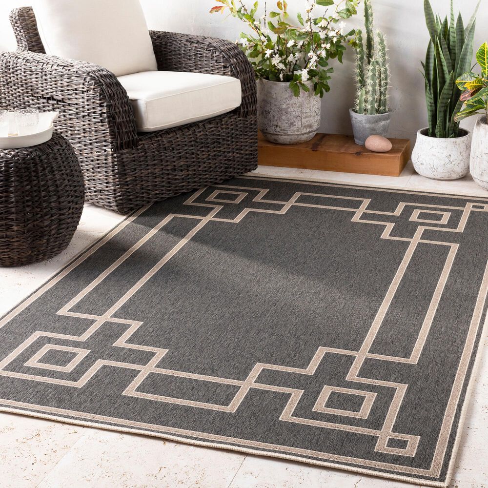 Surya Alfresco 5&#39;11&quot; x 8&#39;10&quot; Black, Brown and Beige Indoor/Outdoor Area Rug, , large
