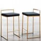 Lumisource Fuji Stackable Counter Stool with Black Velvet Cushion in Gold (Set of 2), , large
