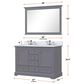 Lexora Home Dukes 48" Double Bathroom Vanity in Dark Grey with 2 cm White Cultured Marble Top and Rectangular Sinks, , large