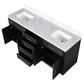Lexora Home Abbey 72" Double Bathroom Vanity in Black Oak with 2 cm White Carrara Marble Top and Rectangular Sinks, , large