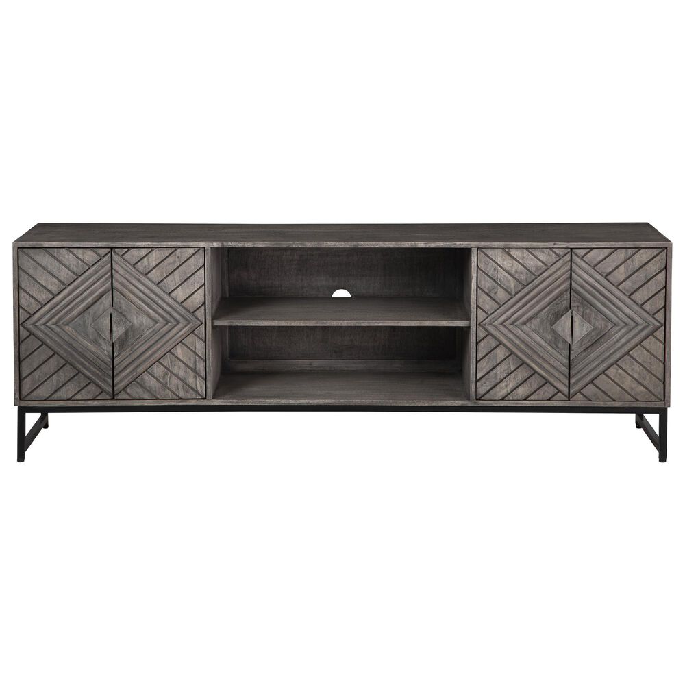 Ashley Treybrook Accent Cabinet in Distressed Gray and Black, , large