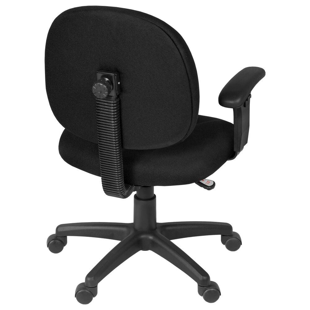 Regency Global Sourcing Comfort Series Swivel Computer Task Chair with Adjustable Arms in Black, , large