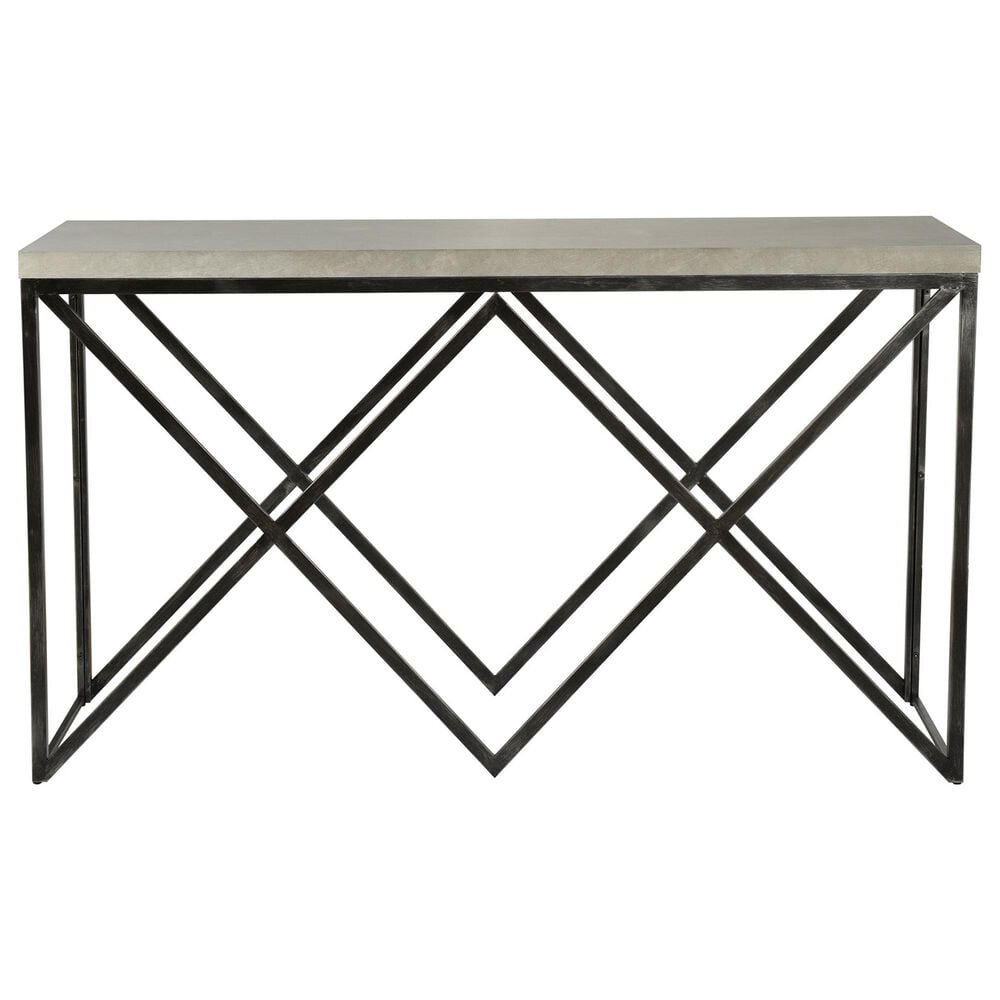 Flair Industries Console Table in Concrete Gray and Ebony, , large