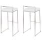 Lumisource Fuji High Back Barstool with White Velvet in Stainless Steel (Set of 2), , large