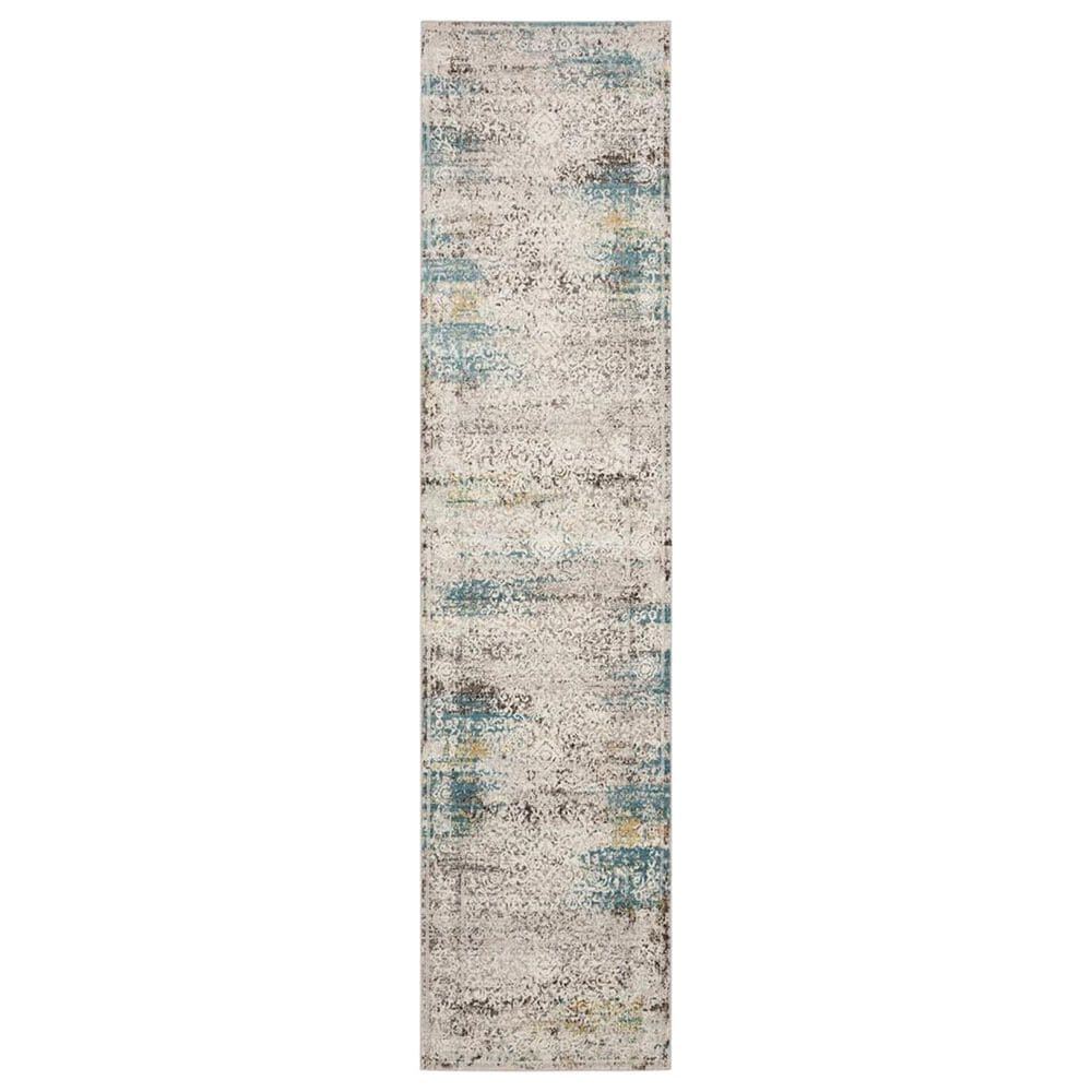 Safavieh Aria ARA156C 2" x 8" Cream and Blue Runner, , large