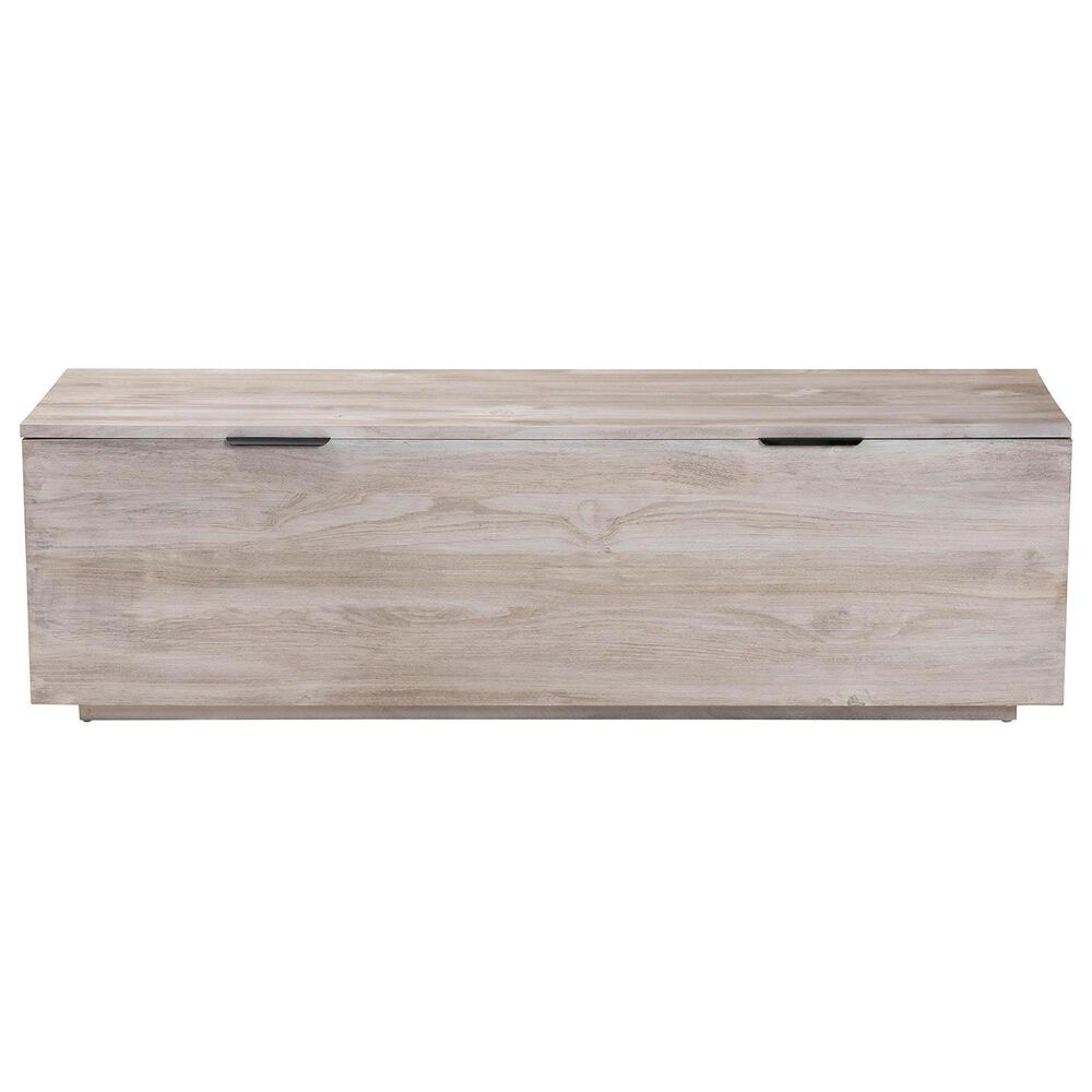 Baxton Studio Alvaro Storage Trunk with Hinged Lid in White Wash, , large