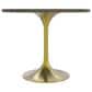 Leisuremod LeisureMod Verve Collection 36 Round Dining Table, Brushed Gold Base with Dark Maple MDF Top, , large