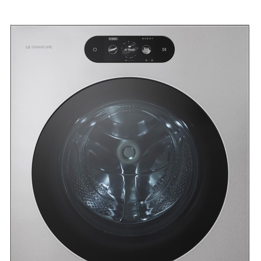 LG 5.8 Cu. Ft. Mega Capacity Smart Front Load Washer in Brushed Platinum Steel, , large