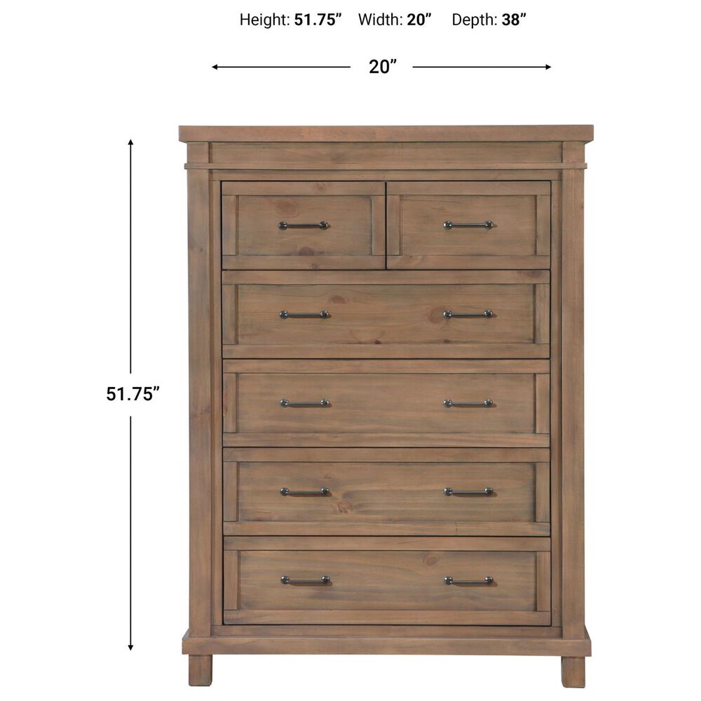 Baby Appleseed Rowan 6-Drawer Tall Chest in Sandwash, , large