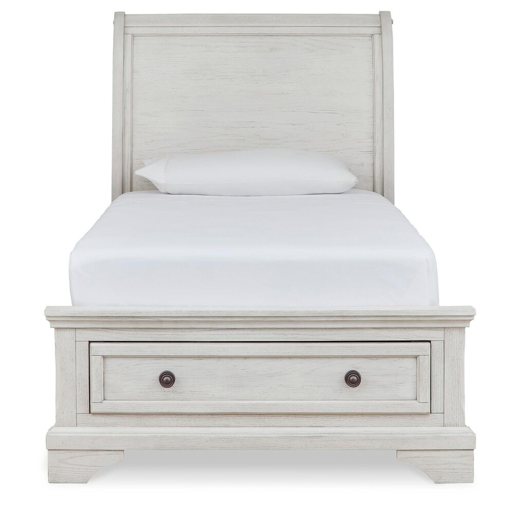 Ashley Robbinsdale Twin Storage Sleigh Bed in Antique White, , large