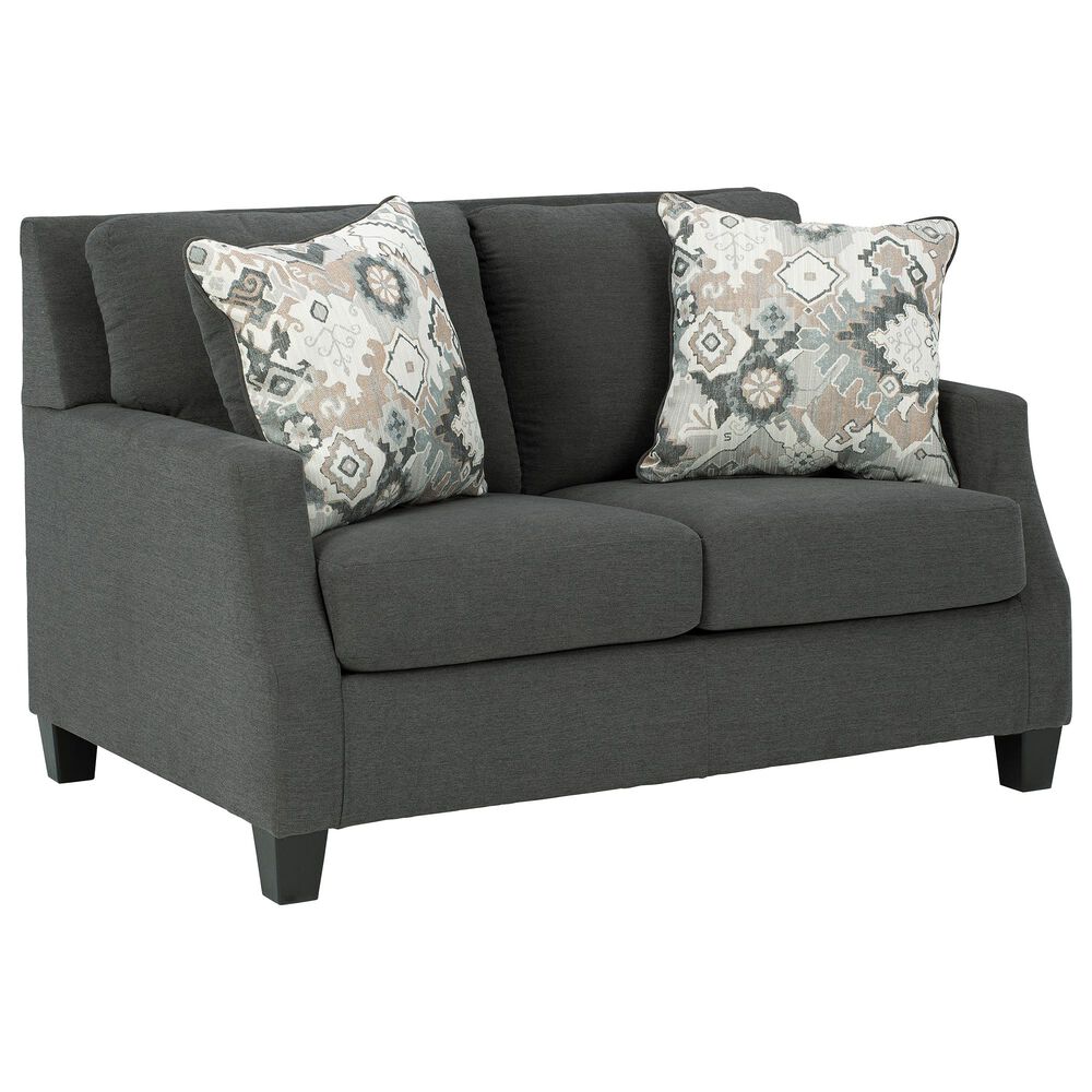 Signature Design by Ashley Bayonne Stationary Loveseat in Charcoal, , large