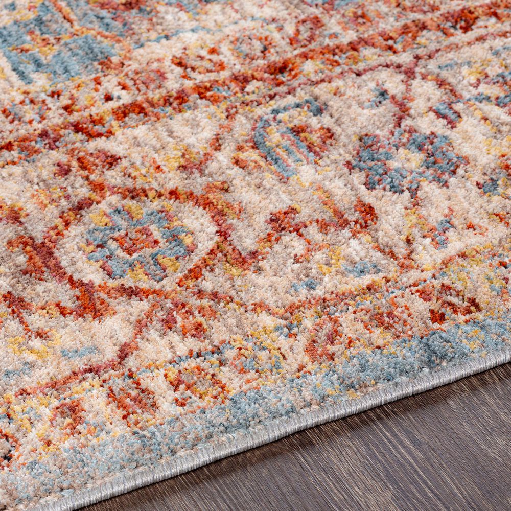 Surya Mirabel 2&#39;7&quot; x 10&#39; Teal, Aqua, Gray, Burnt Orange, Olive and Beige Runner, , large