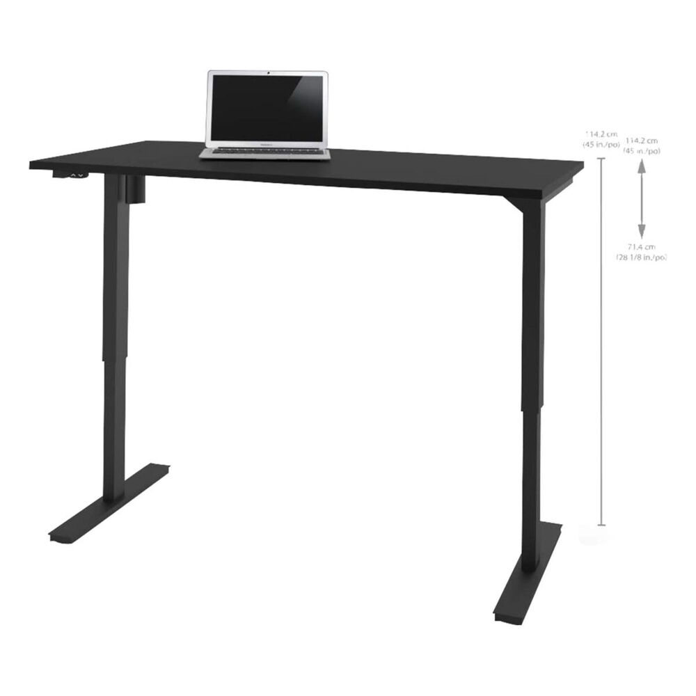 Bestar HAT 30" x 60" Electric Height Adjustable Table in Black, , large