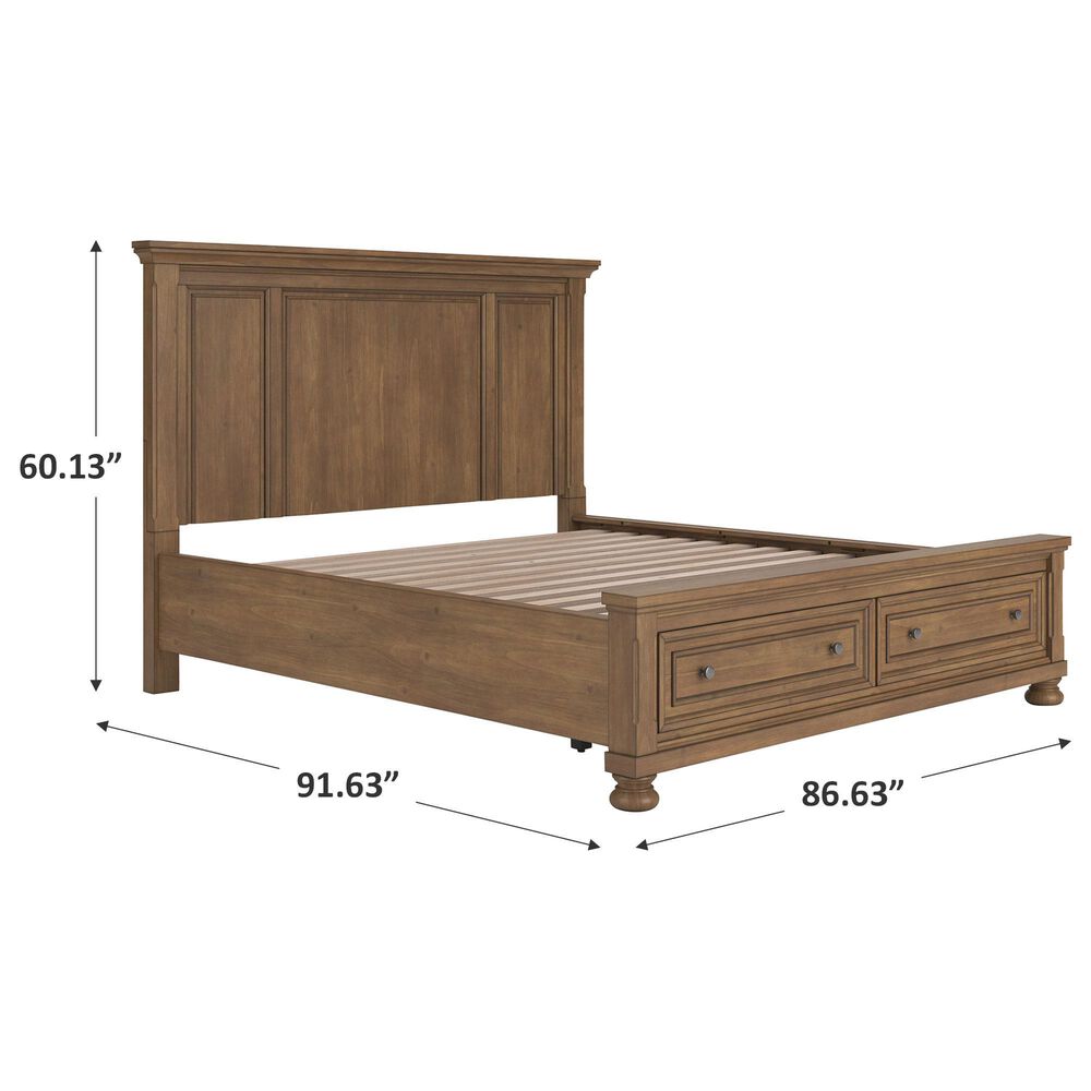 Ashley Feddinger California King Panel Storage Bed in Chestnut Brown, , large