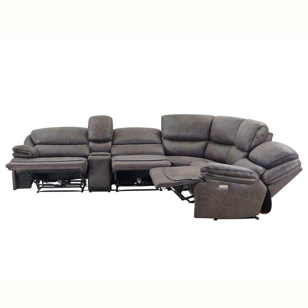 Steve Silver Plaza 6-Piece Power Reclining Sectional in Smoked Gray, , large