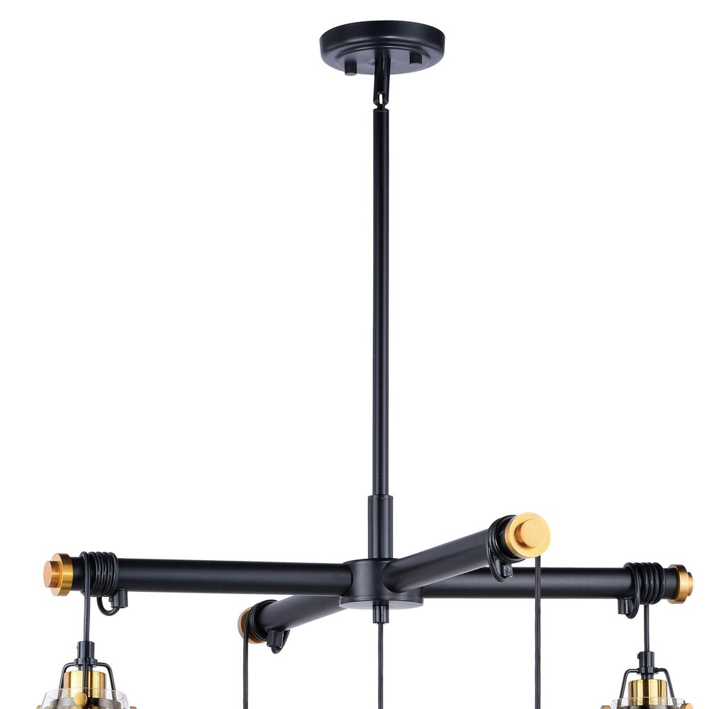 Vaxcel Kassidy 5-Light Chandelier in Black and Natural Brass, , large