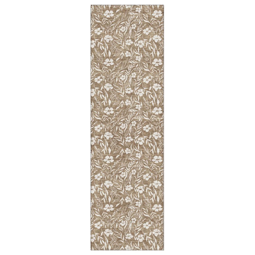 Dalyn Rug Company Soft Essentials Floral Mocha 2"3" x 7"6" Indoor/Outdoor Runner, , large