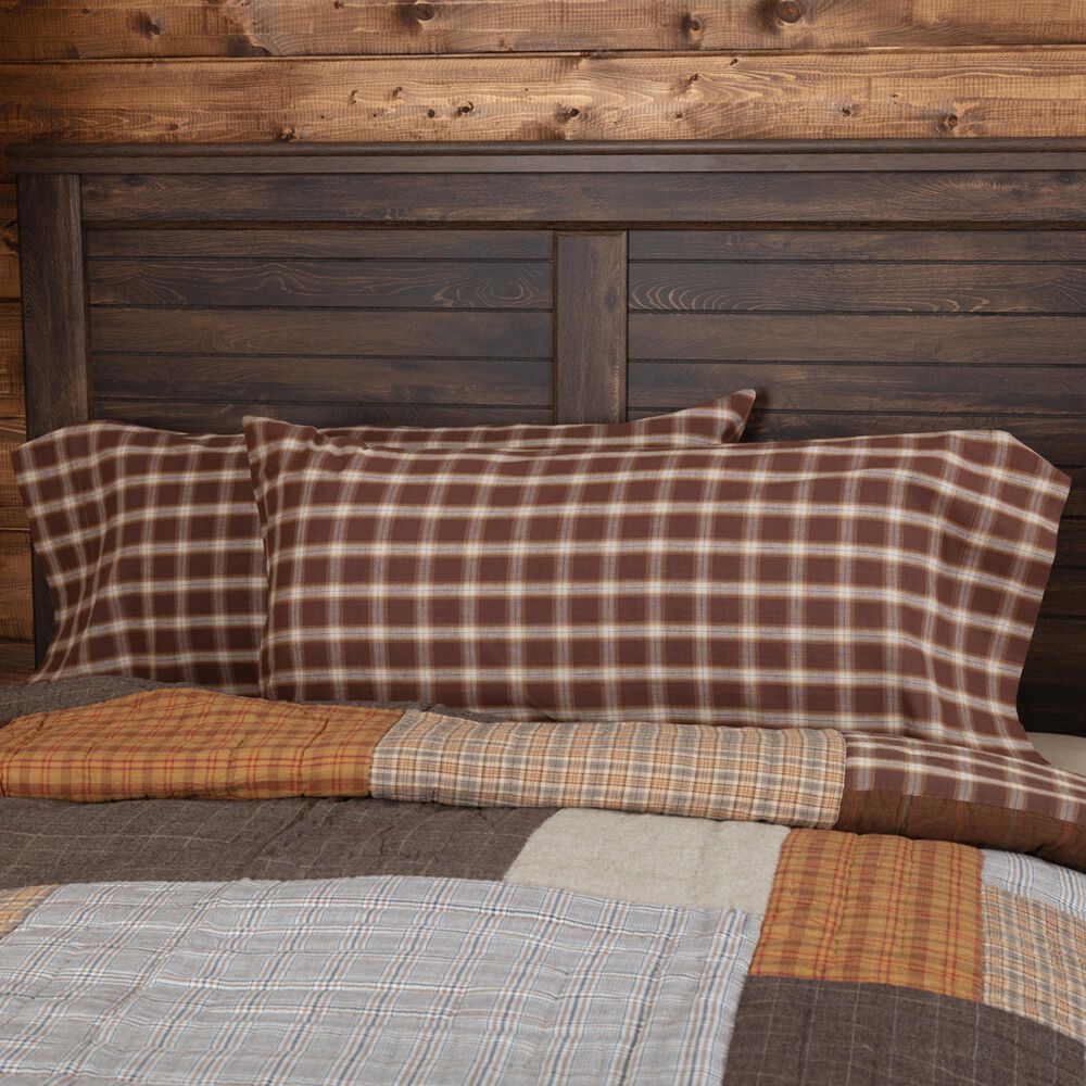 VHC Rory Farmhouse King Pillow Case Set in Chocolate, , large