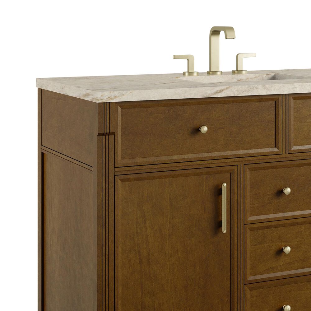 James Martin Bellshire 48" Single Bathroom Vanity in Honey Oak with 3 cm Tajnar Eclos Top and Rectangular Sink, , large