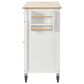 HOMLUX 54" Kitchen Island Cart with Solid Wood Top and Locking Wheels in White, , large