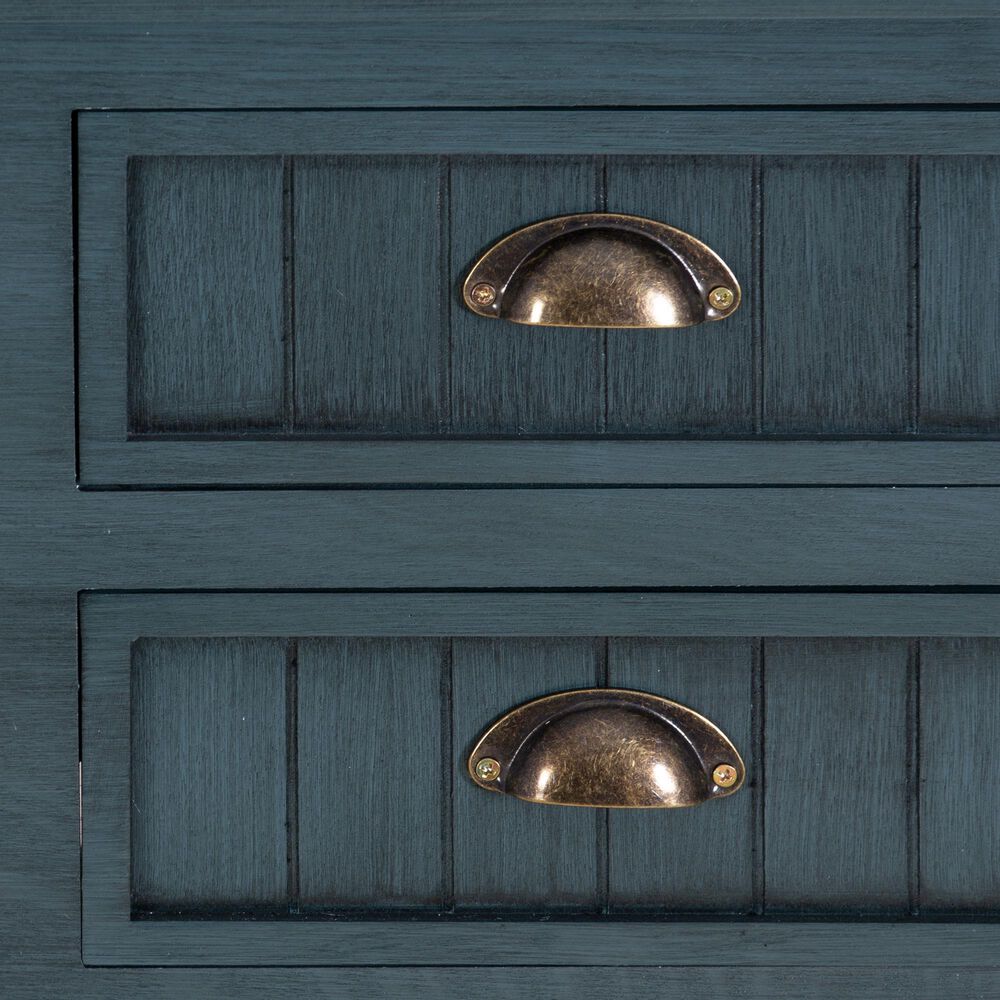 Linon Home Decor Brimley Beadboard Console Table in Dark Teal Blue, , large