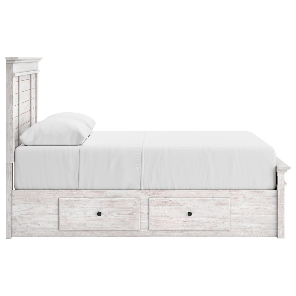 Ashley Makidern Queen Storage Bed with Six Drawers in Whitewash, , large