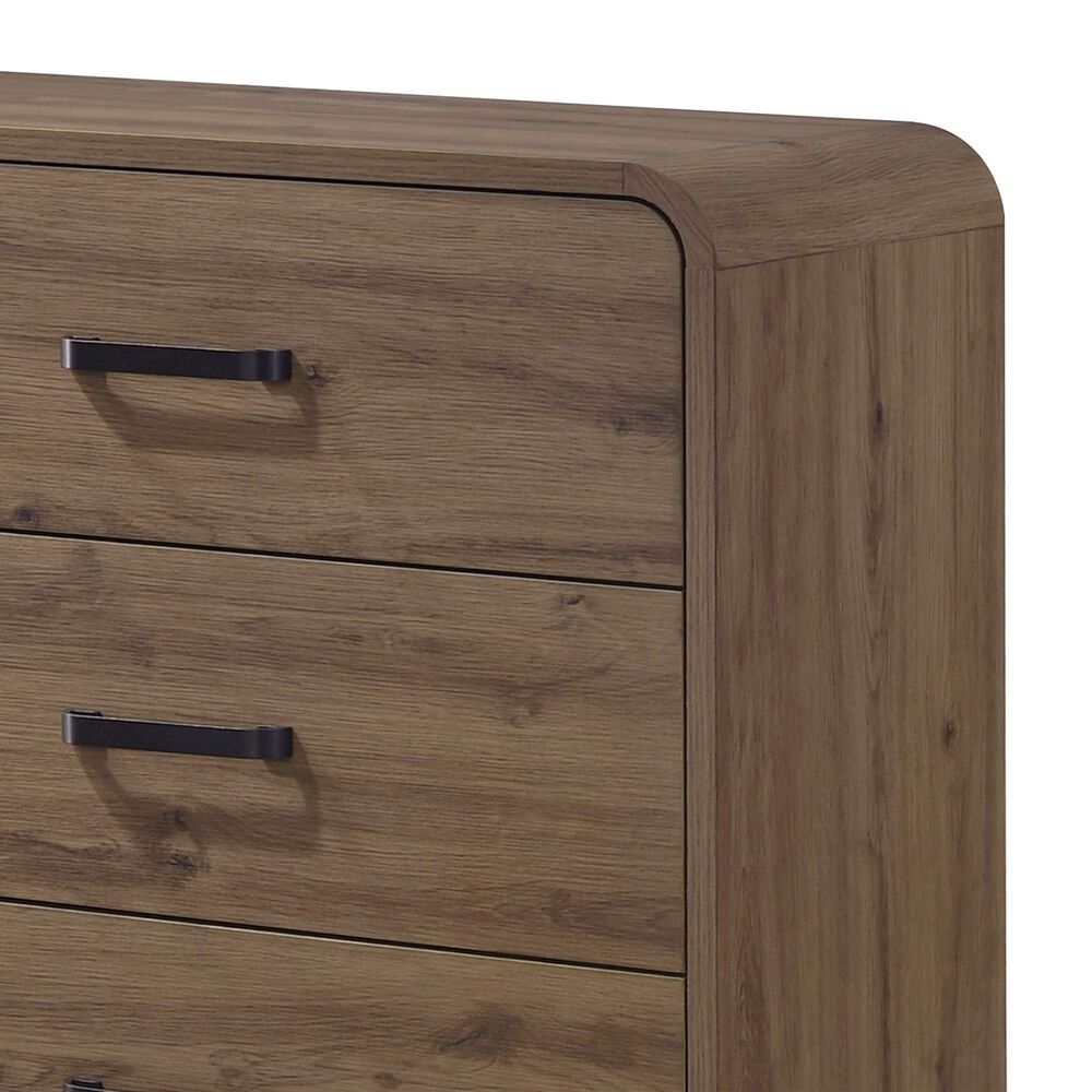 Crown Mark Nyomi 6 Drawer Dresser and Mirror in Light Brown, , large