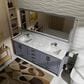Lexora Home Jacques 72" Double Bathroom Vanity in Dark Grey with 2 cm White Carrara Marble Top and Rectangular Sinks, , large