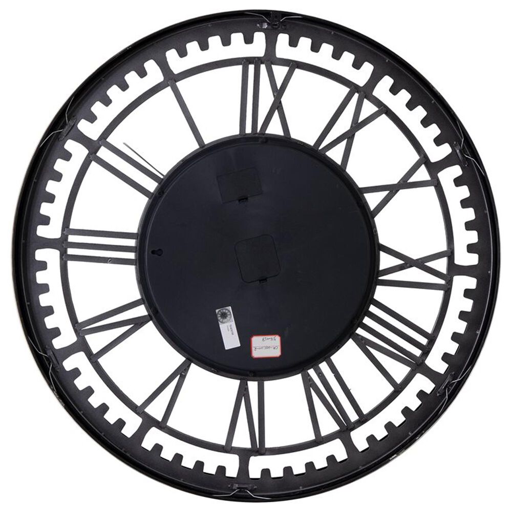 Yosemite Home Decor off-White and Black 23-Inch Round Gear Clock