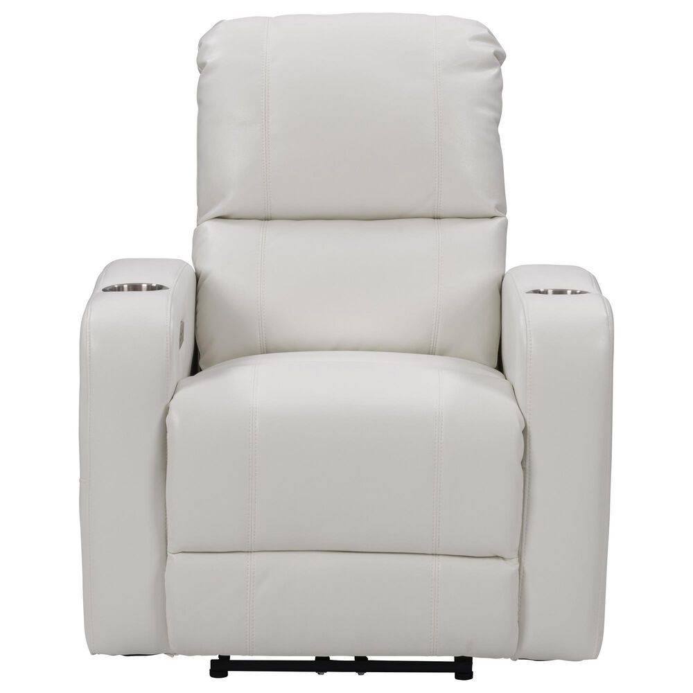 CorLiving Oren Power Theatre Wall Hugger Recliner in White, , large