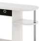HOMLUX 32" Computer Desk with Two Drawers in White Oak and Stainless Steel, , large